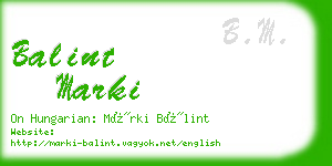 balint marki business card